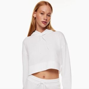 Aritzia Sunday Best Baby Waffle Knit Relaxed Hoodie Size XS Oversized White